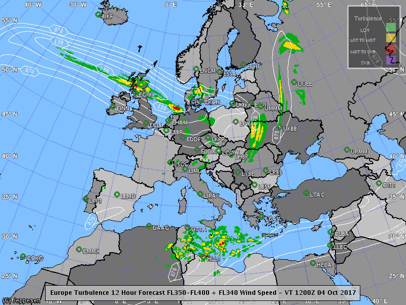 Jeppesen Turbulence forecast FL350-400